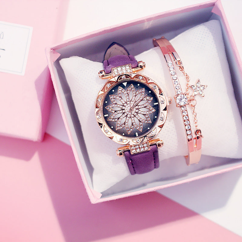 Rotating Ladies Net Red Quartz Watch Casual