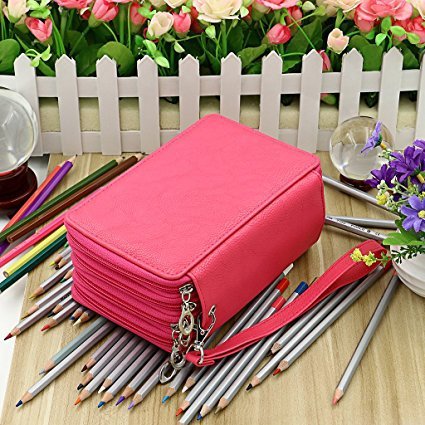 PU Leather Art Storage Pen Curtain Color Bag Porous