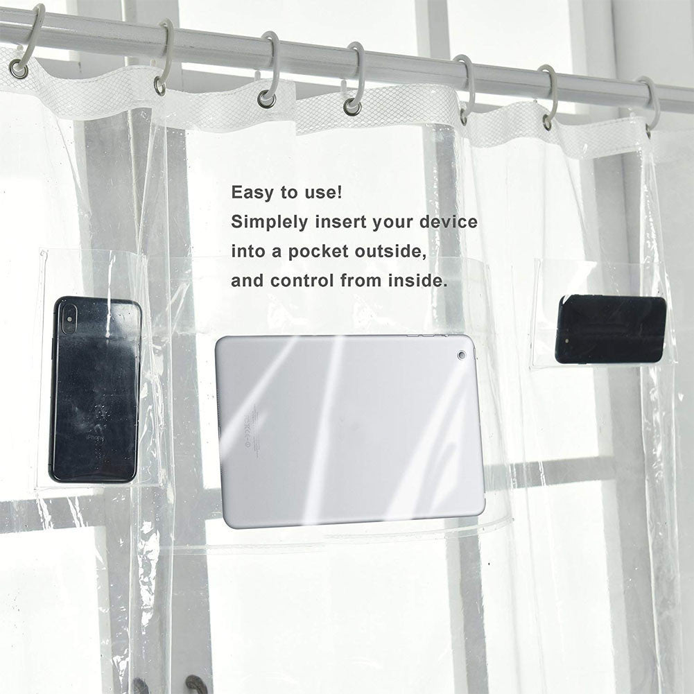Multifunctional Transparent Pocket Shower Curtain