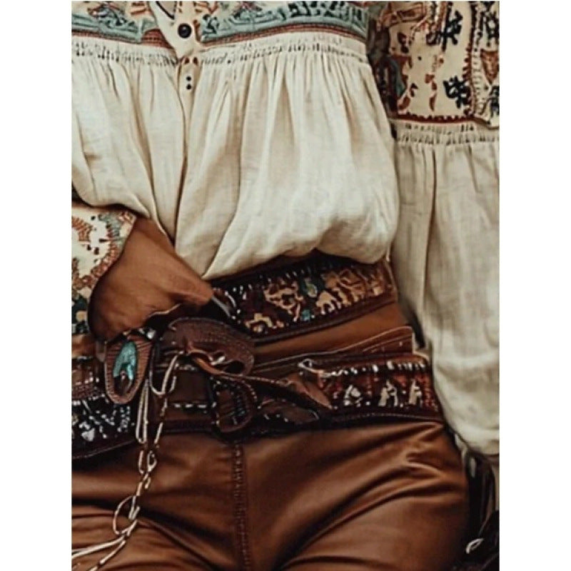 Retro Western Womens Cowboy Shirt Top