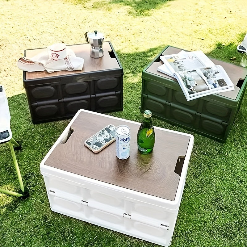 Fashionable And Easy-to-use Outdoor Folding Storage Box, Multi-functional Car Storage Box, Household Glove Box Storage Basket, Portable Folding Camping Box-35L Single Pack