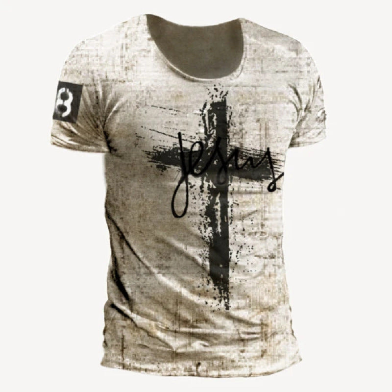Men's T-Shirt New 3D Retro Digital Printing Men's And Women's T-shirt