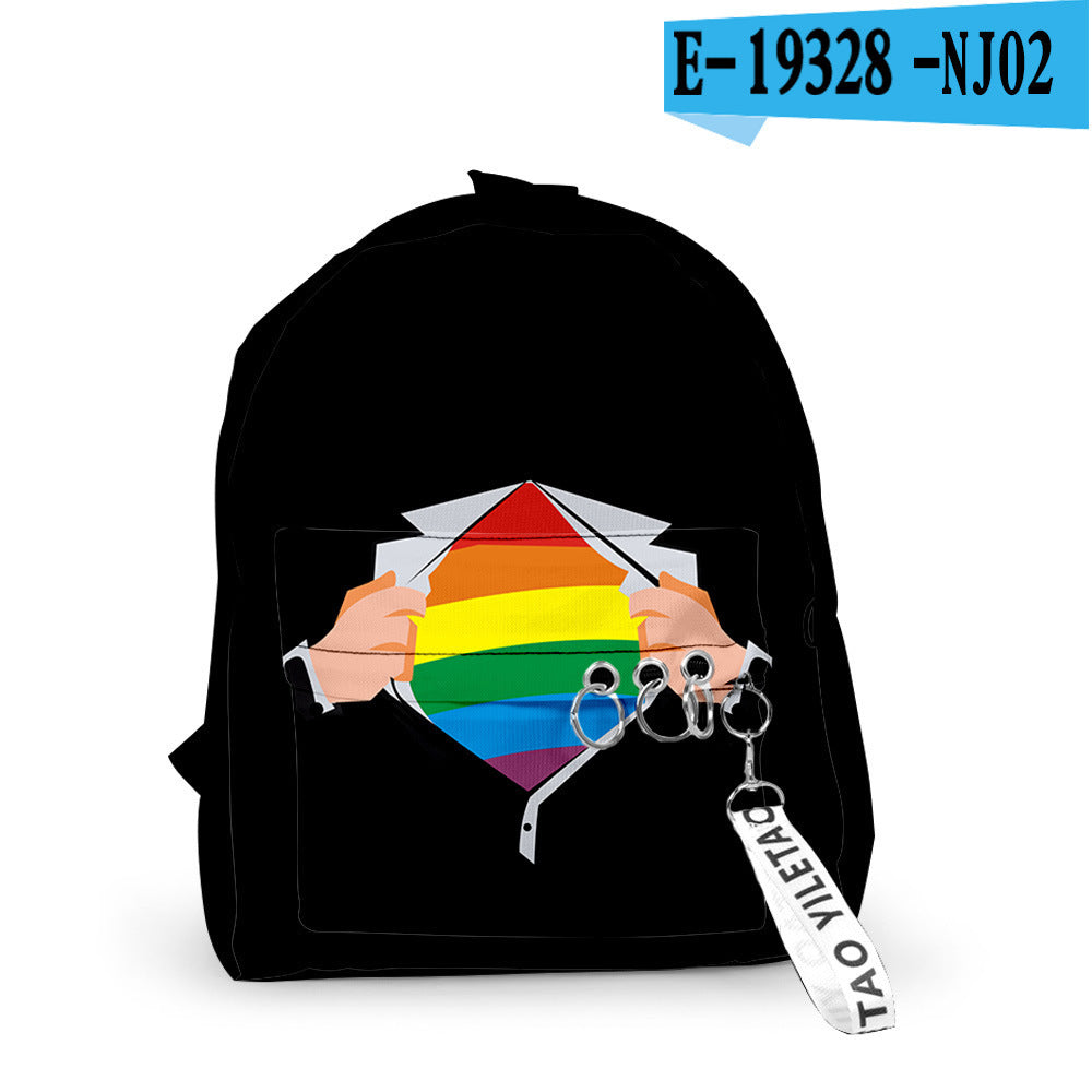 Men's And Women's Fashion Trend Student Daily 3D Digital Printing Backpack