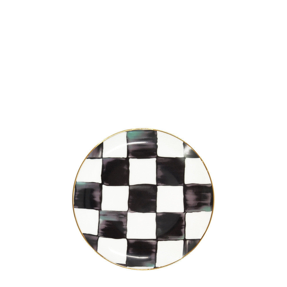 Black And White Checkerboard Bone China Tableware