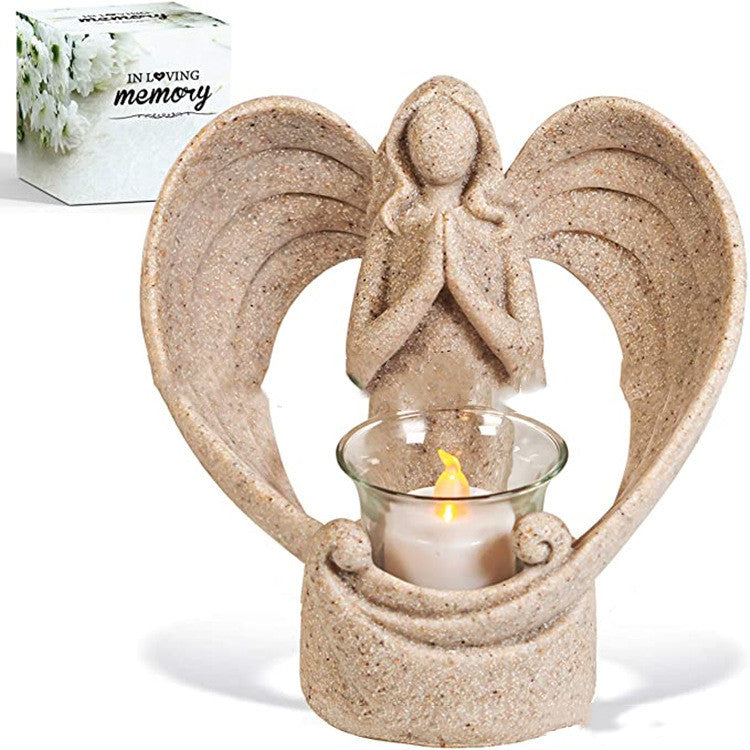Resin Angel Candle Holder Christ Church Memorial Angel Statue