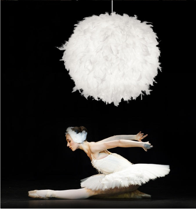 Round Feather Chandelier