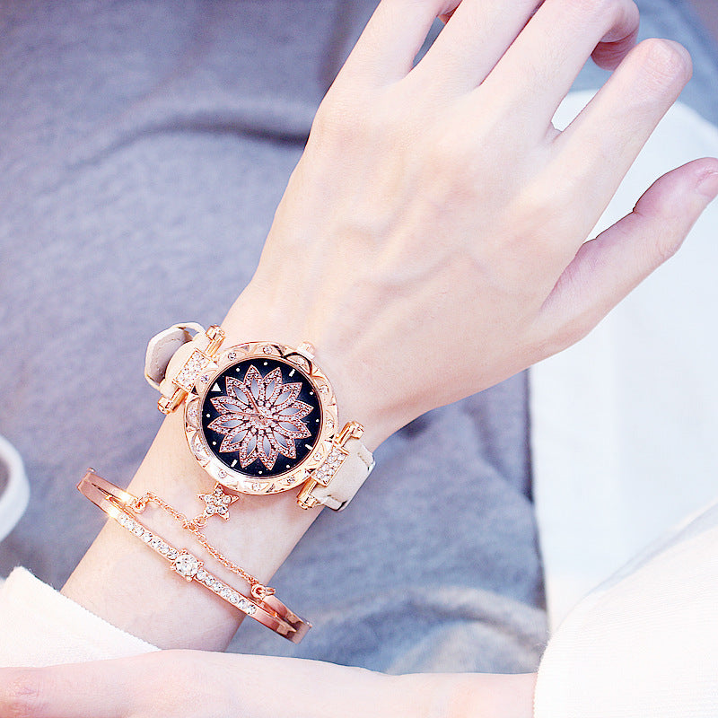 Rotating Ladies Net Red Quartz Watch Casual
