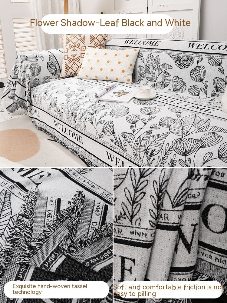 Orange Blanket Full Covered Sofa Cover