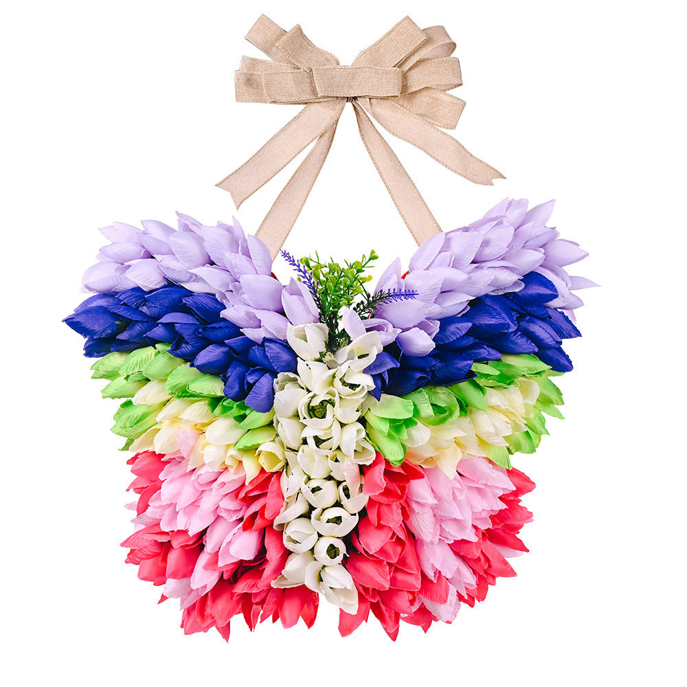 Tulip Butterfly Wreath Mother's Day Decoration