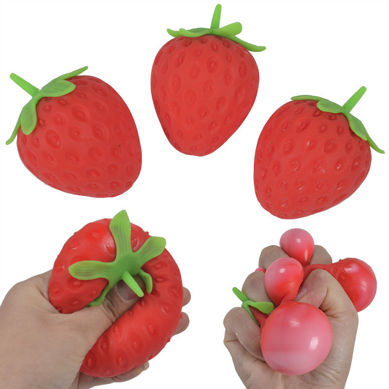 Simulated Colorful Strawberry Squeezing Music To Vent
