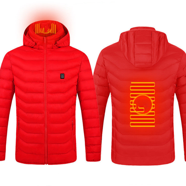Winter Heated Jacket USB Electric Cotton Coat Zip-Up Heater Thermal Clothing Heating Vest For Men