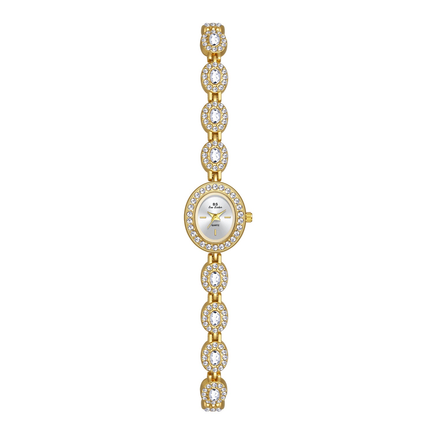 Mid-Ancient Fashion Oval Colored Gems Rainbow Light Luxury Watch