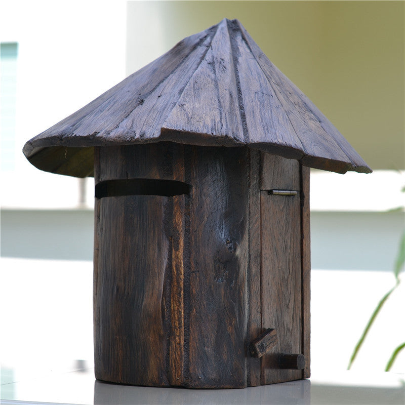 Solid Wood Retro Mailbox Wall Mounted Letter Box