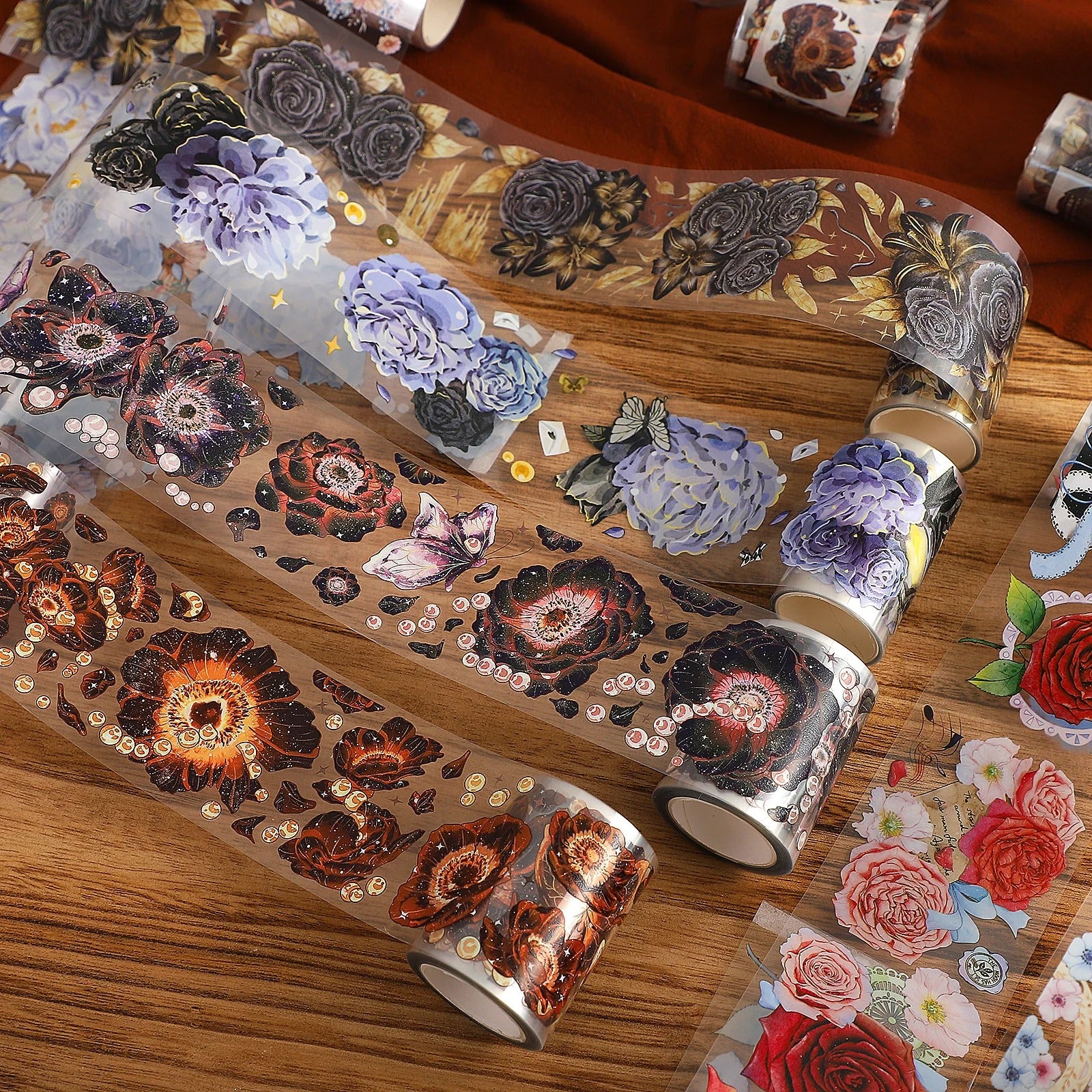 200mm500mm Roll Antique Landscaping Flower Washi Paper PET