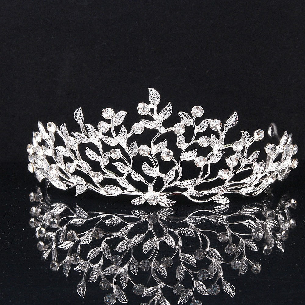 Crown Alloy Rhinestone Hair Band Silver