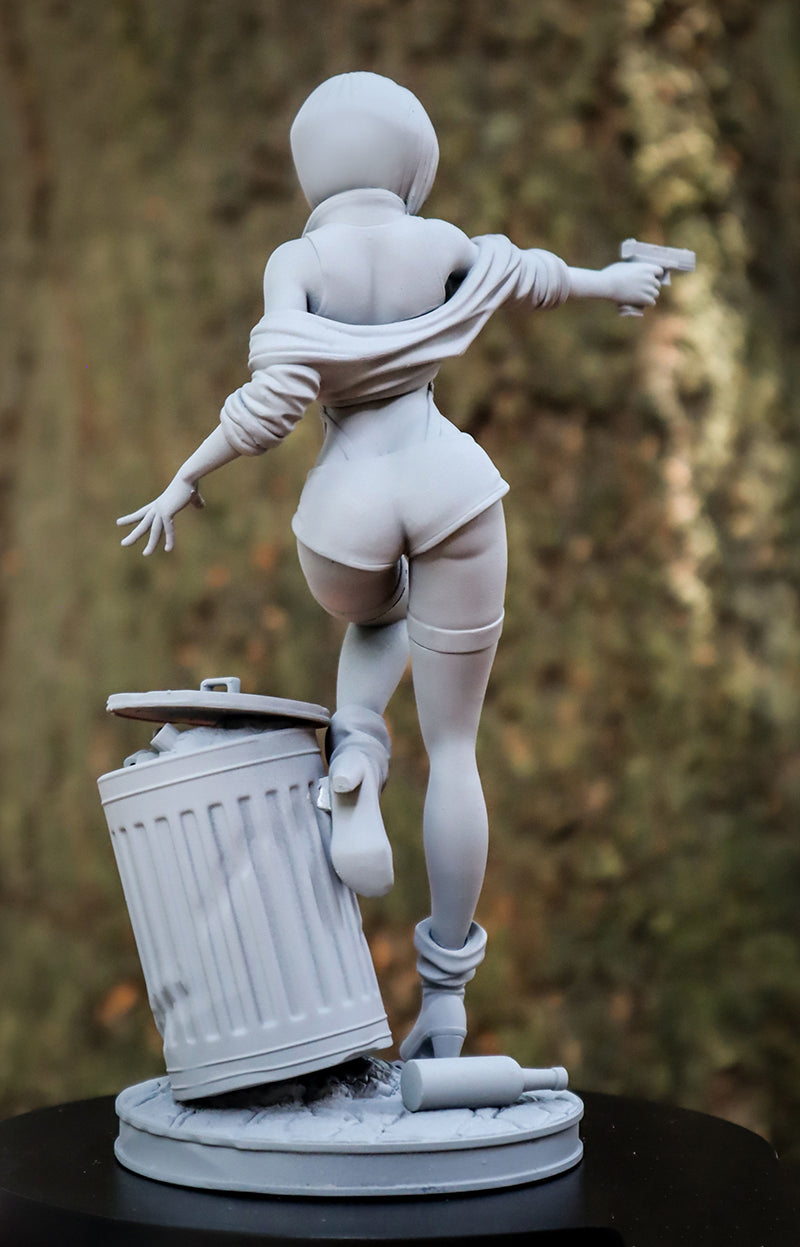 Cowboy Girl Solid Color Resin Model Soldier