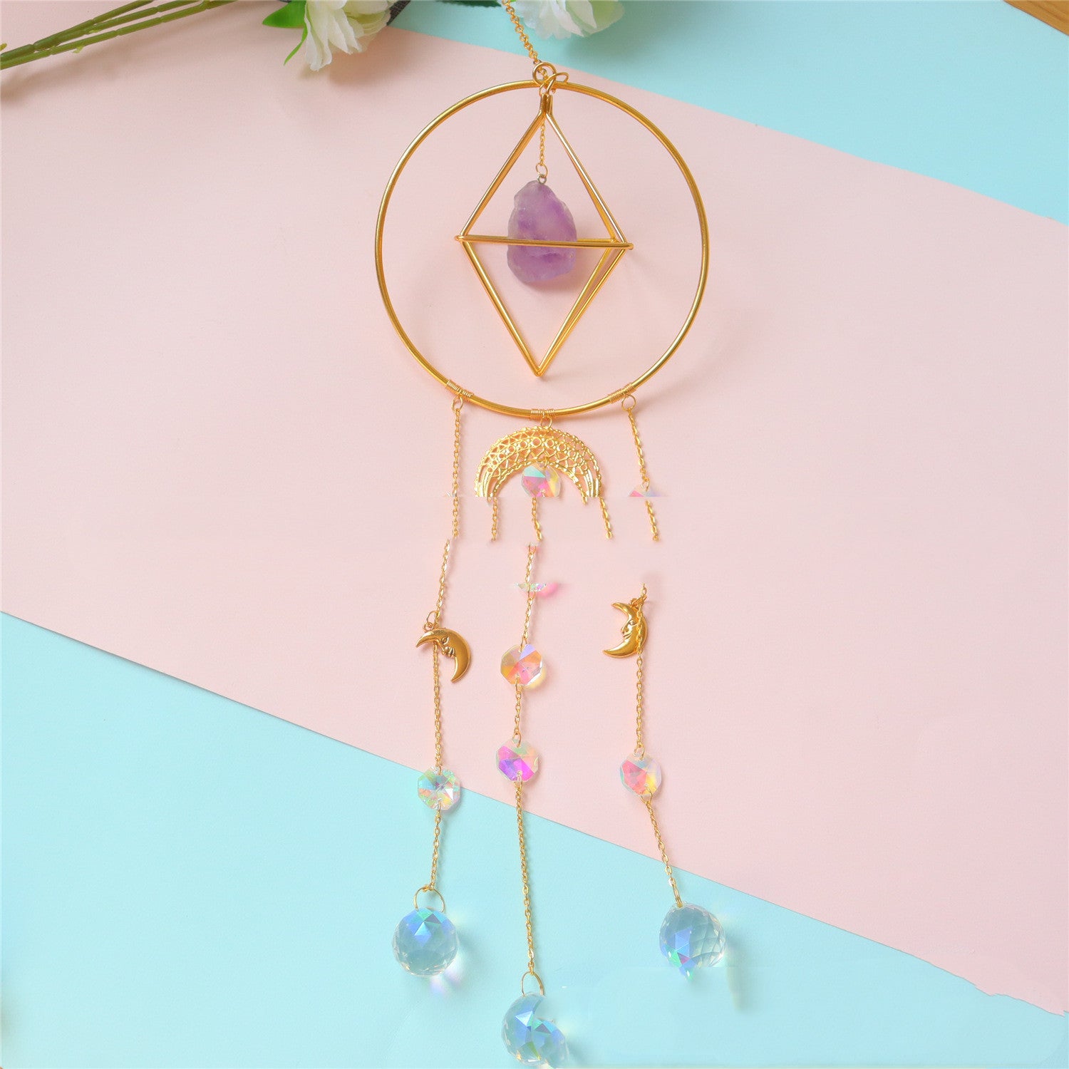 Original Design Gravel Creative Large Circle Crystal Pendant