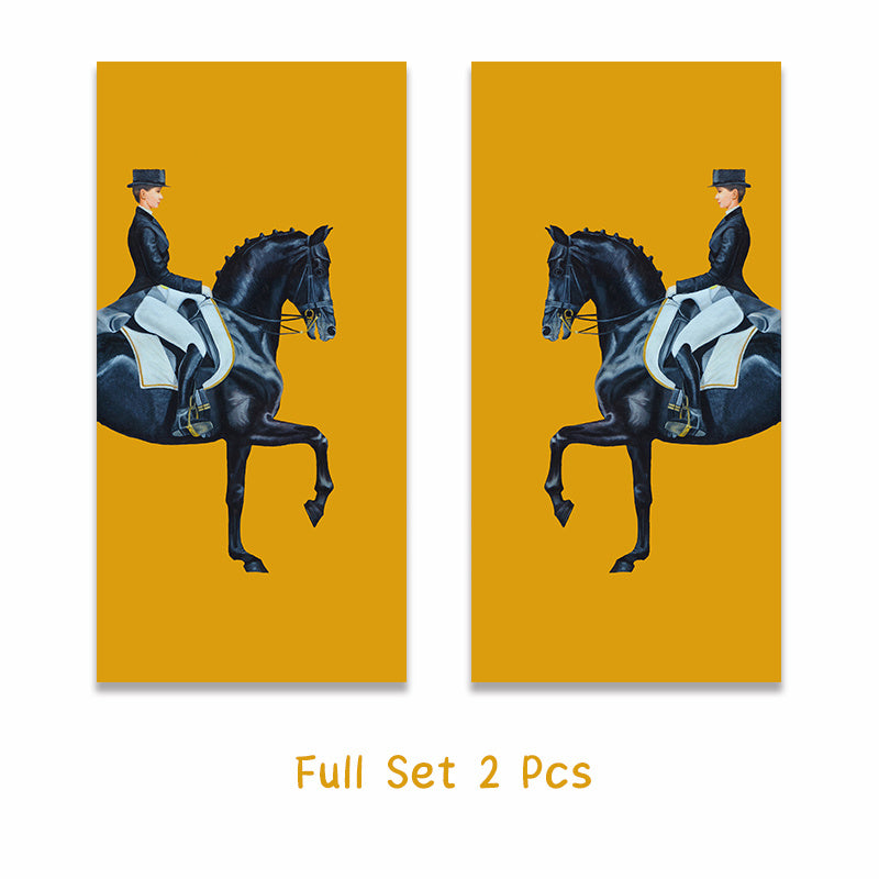 Classic Modern Orange Racehorse Canvas Print Poster