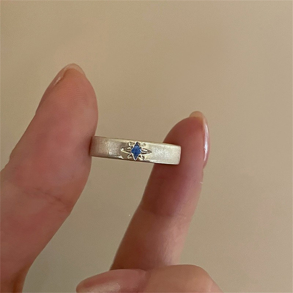 Antique Zircon Brushed Ring Female Retro Minority