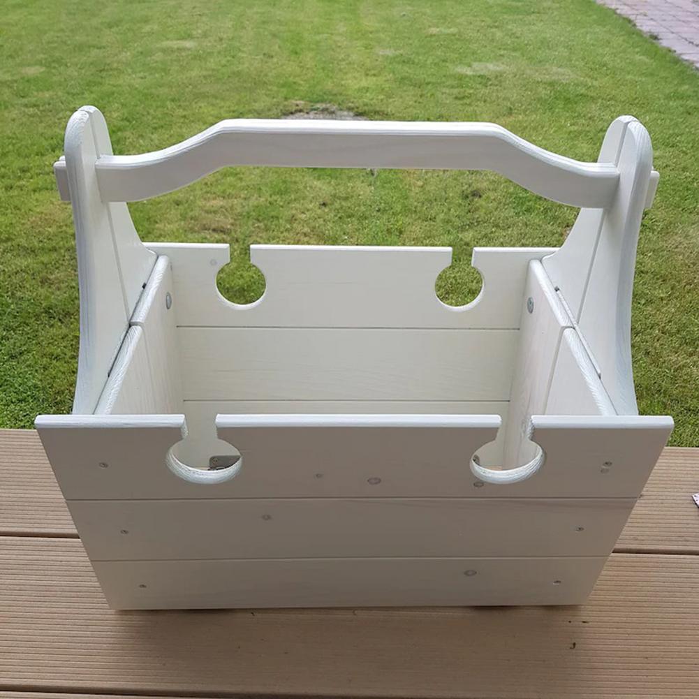 Portable Outdoor Storage Basket With Wooden Table