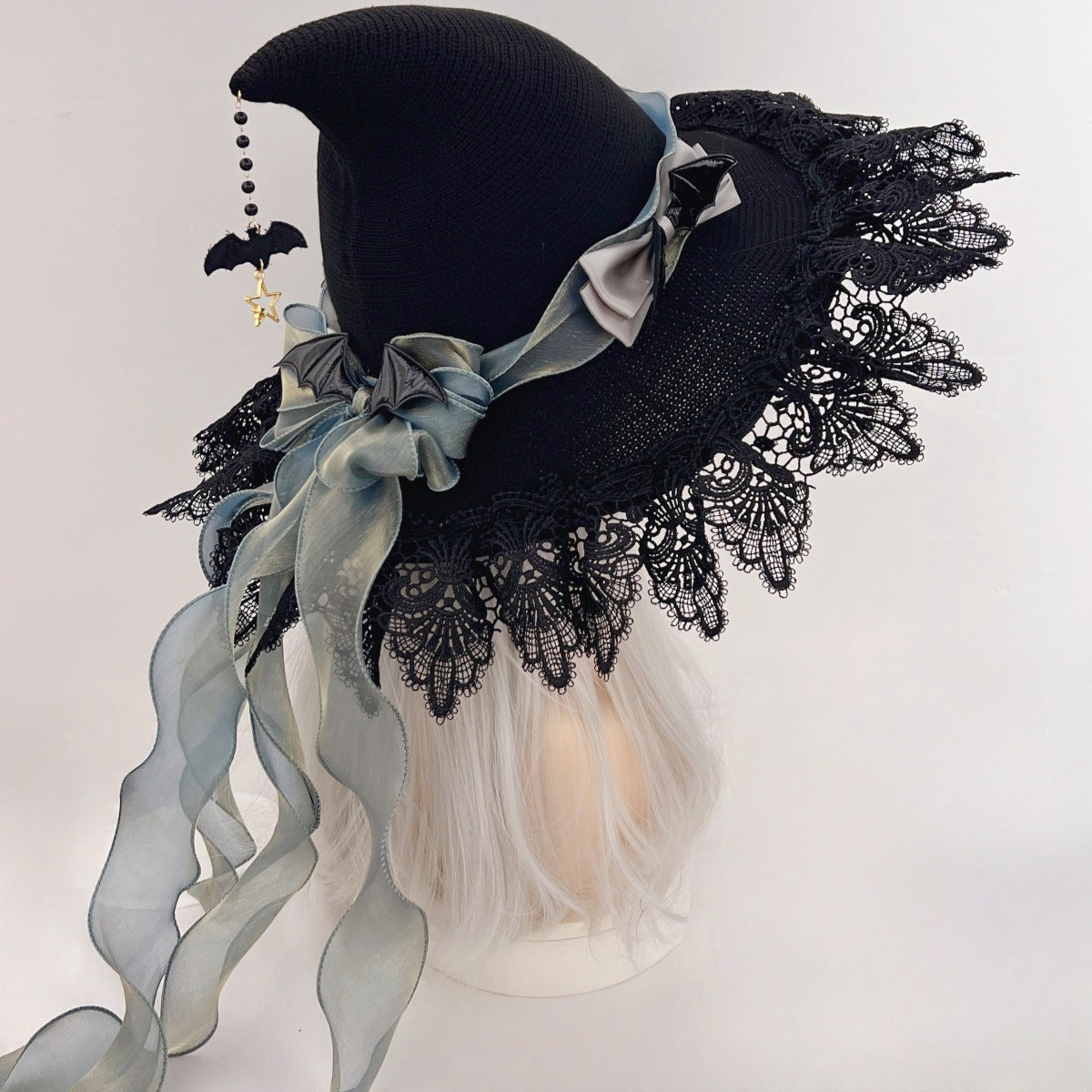 Handmade Dark Devil Gothic Lolita Lace Witch Hat
