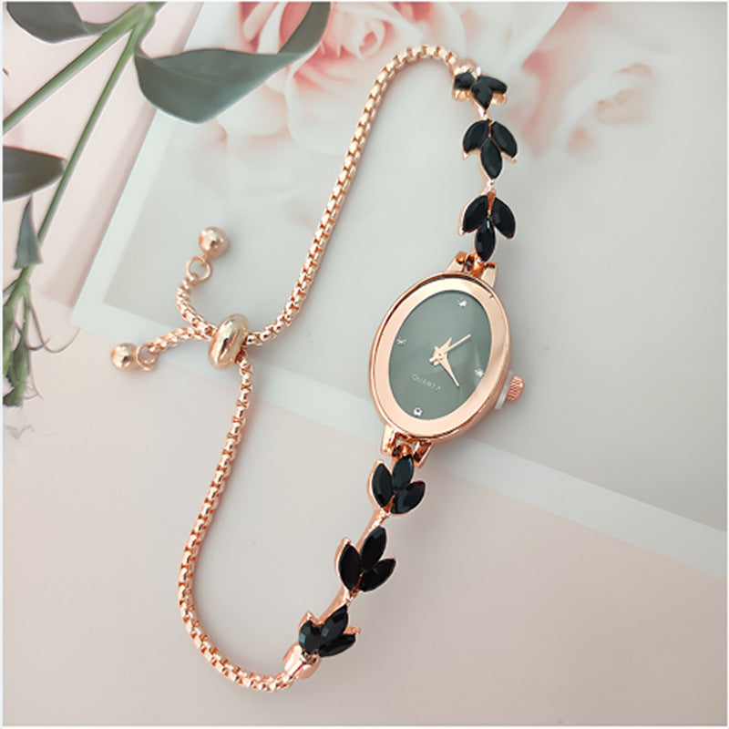 Wheat Diamond Women's Watch Free Adjustment Pull-Out Women's