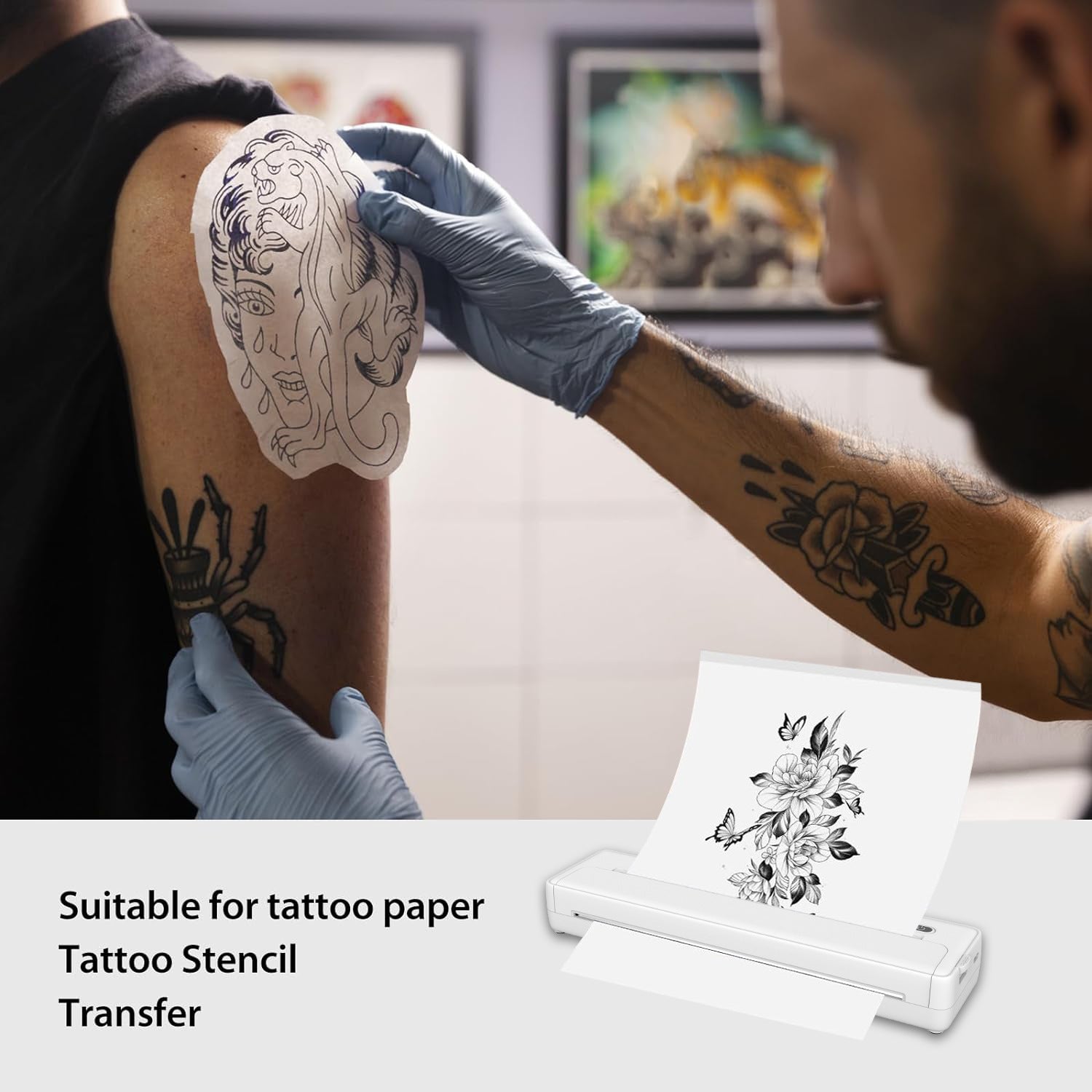 Cross-Border A4 Printer Bluetooth Connection Wireless Mobile Phone Computer Office Home Portable Tattoo Printer