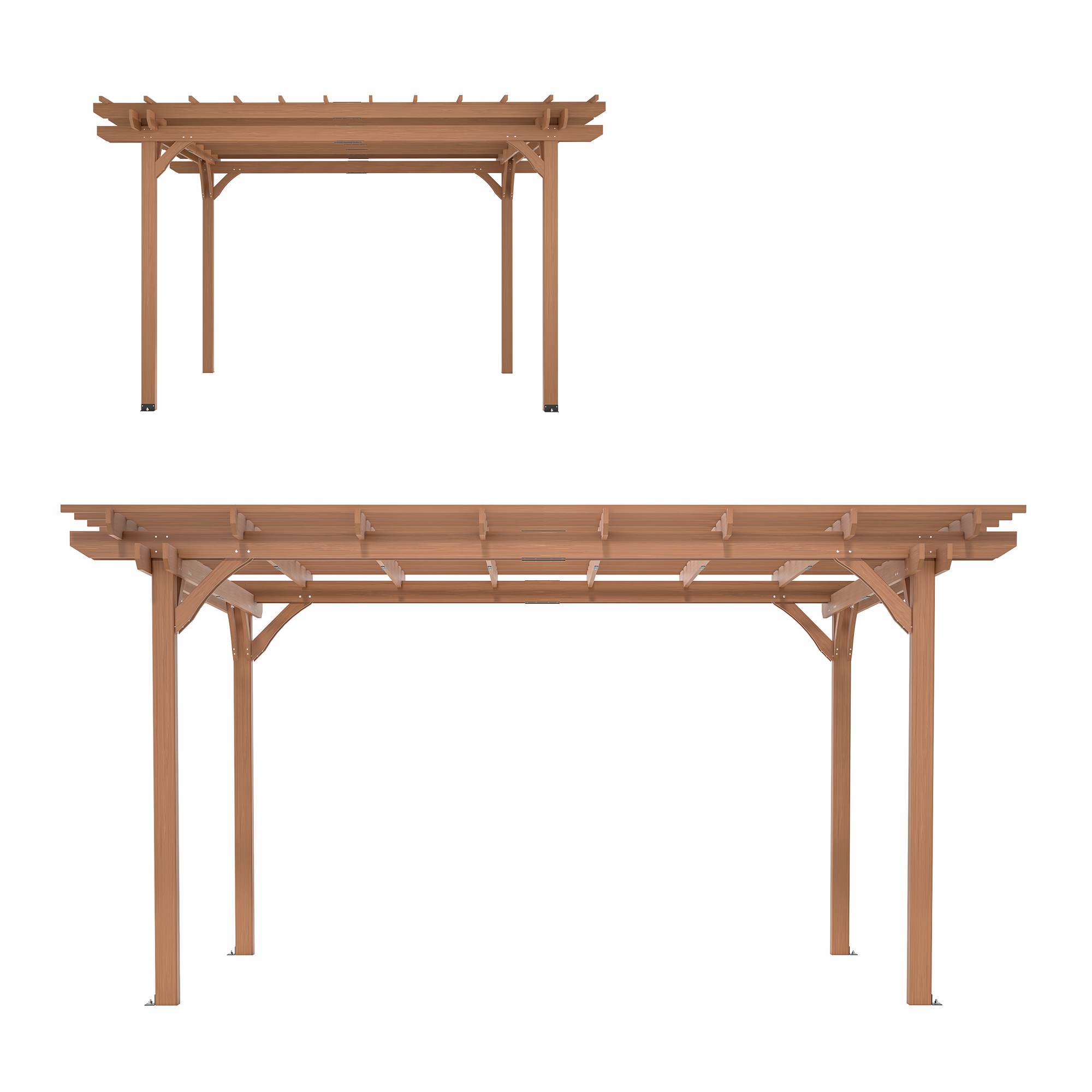 Outdoor Wood Pergola, Wooden Patio Pergola Gazebo For Climbing Plant Support, Garden,Brown