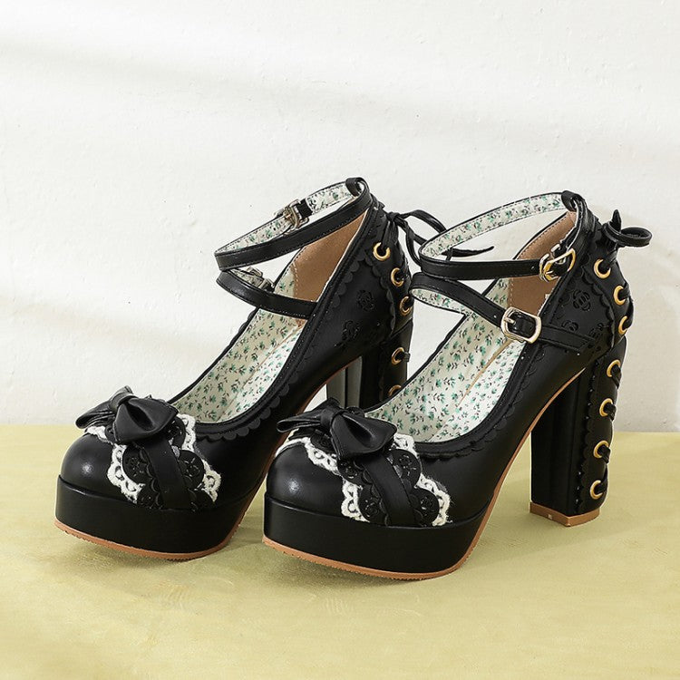 Chunky High-Heeled Lolita Shoes