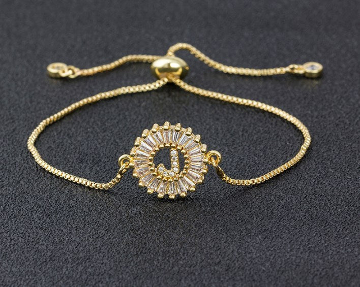 Copper Inlaid Zircon Color Message Bracelet