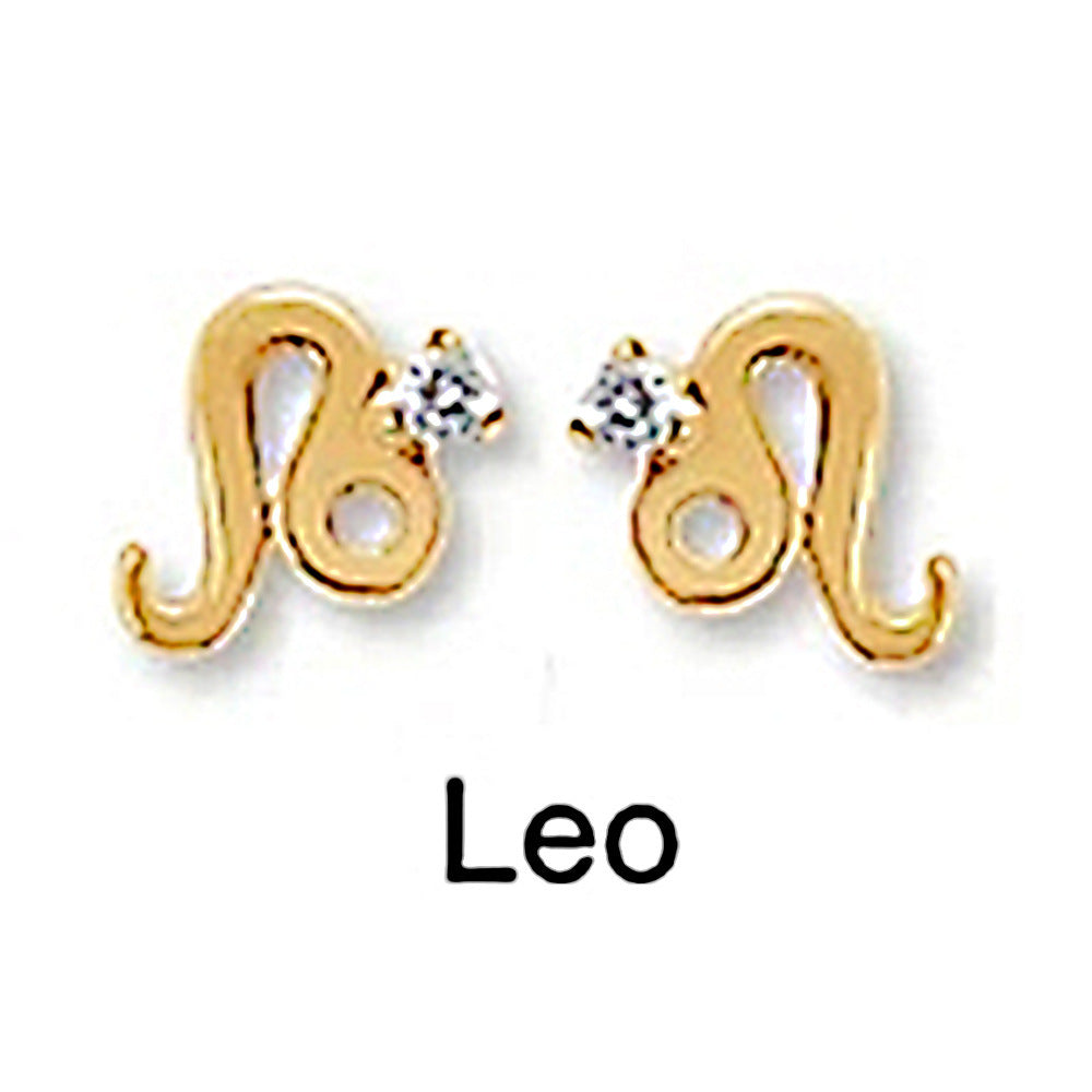 Fashion Ins Style Mini Glossy Twelve Constellation S925 Sterling Silver Personalized Diamond Constellation Stud Earrings