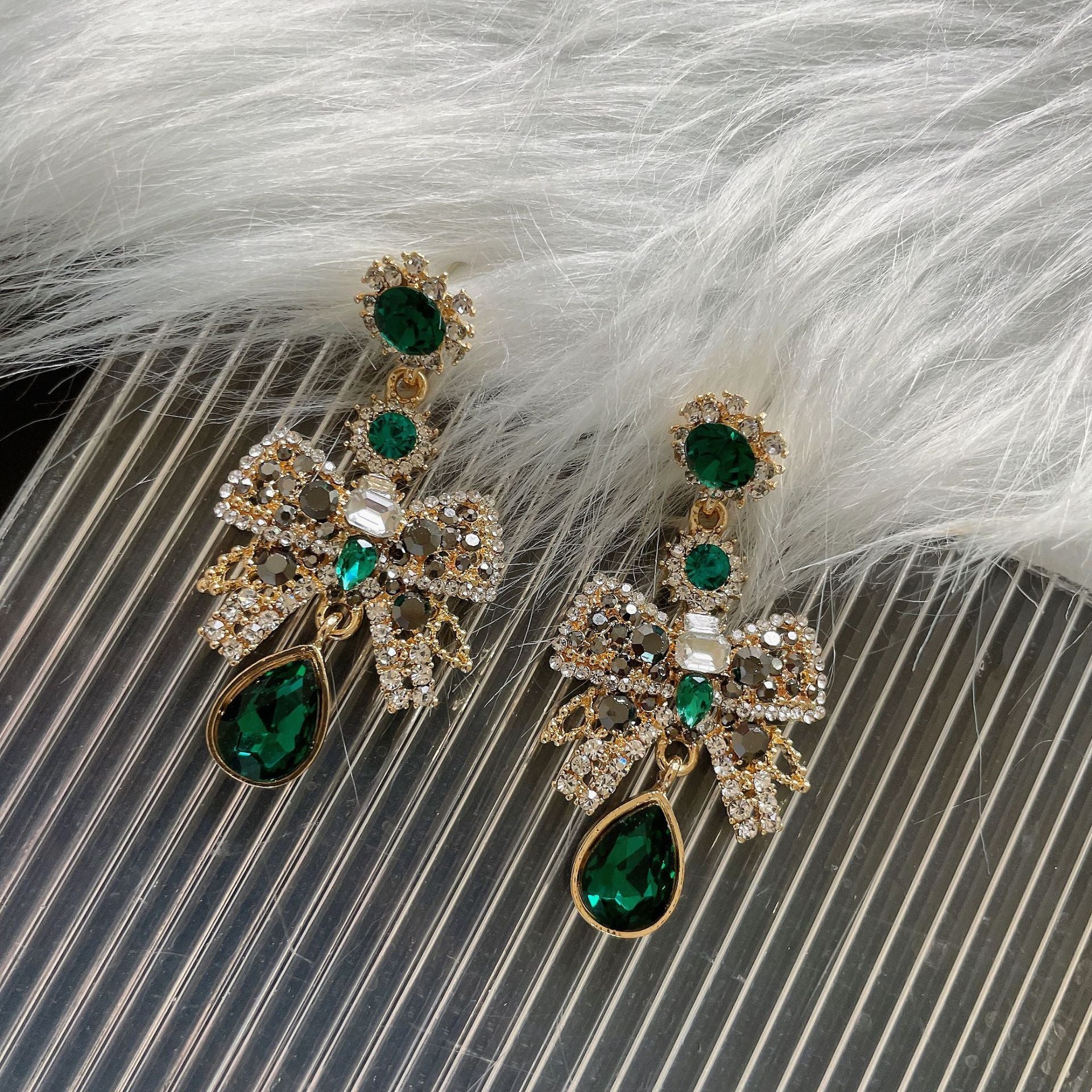 French Retro Baroque Light Luxury High-End Earrings