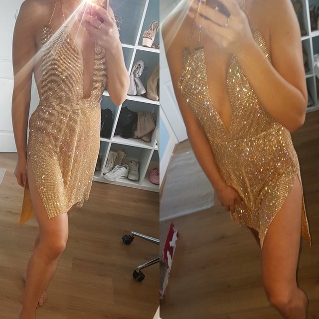 Strap Diamond Top Metal Dress
