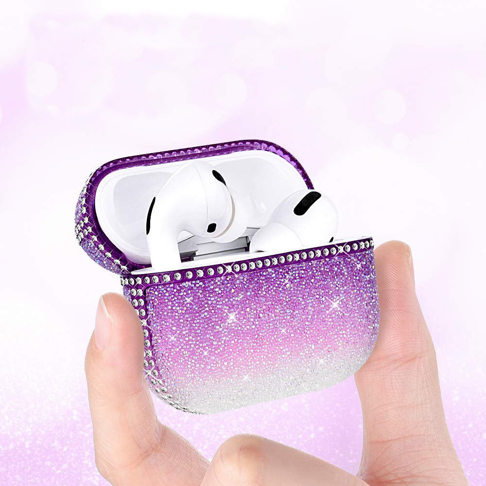 Tpu Soft Rubber Rhinestone-Encrusted Earphone Protective Cover