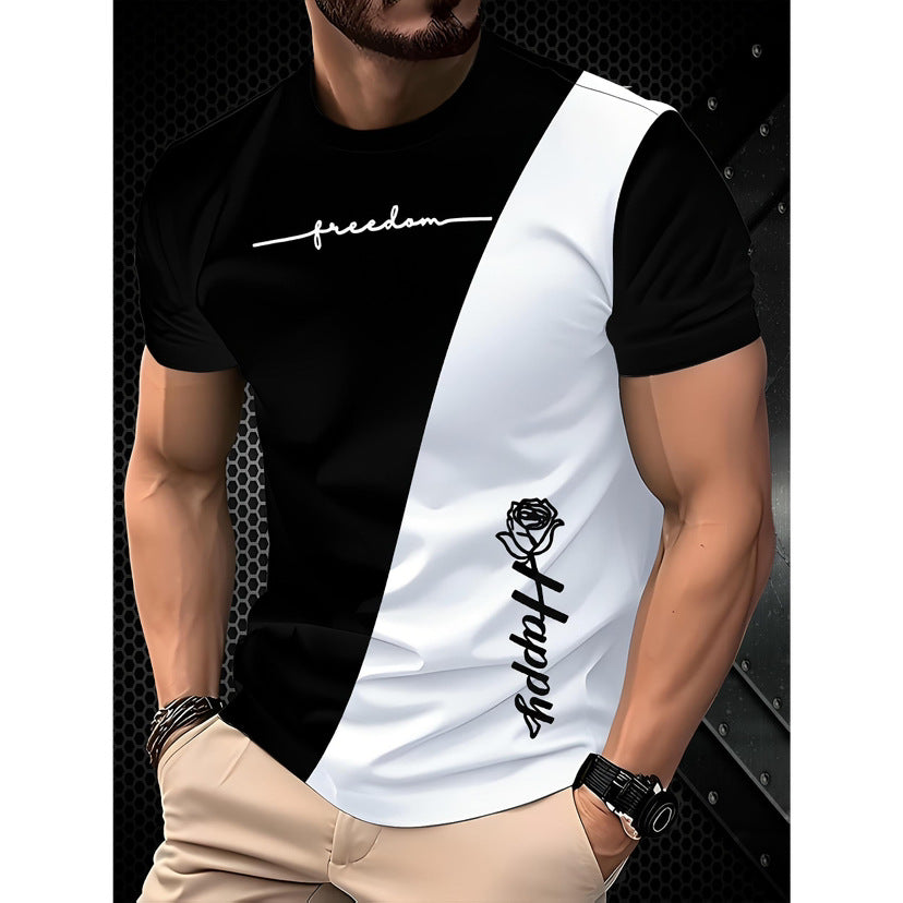 Men's Short-Sleeved T-Shirt Business Casual Series Digital 3D Printing