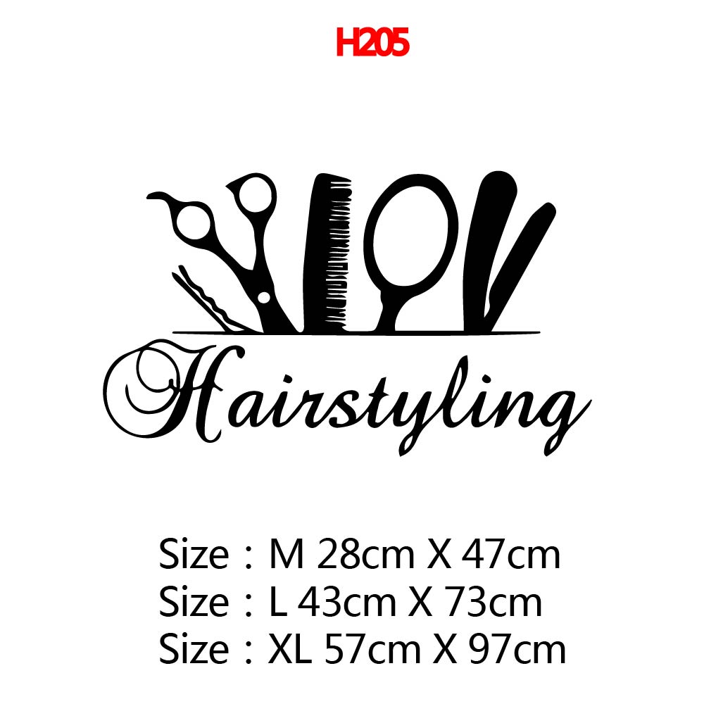 Beautification Decor Design Carved Black Pattern Barber Shop Window Stickers