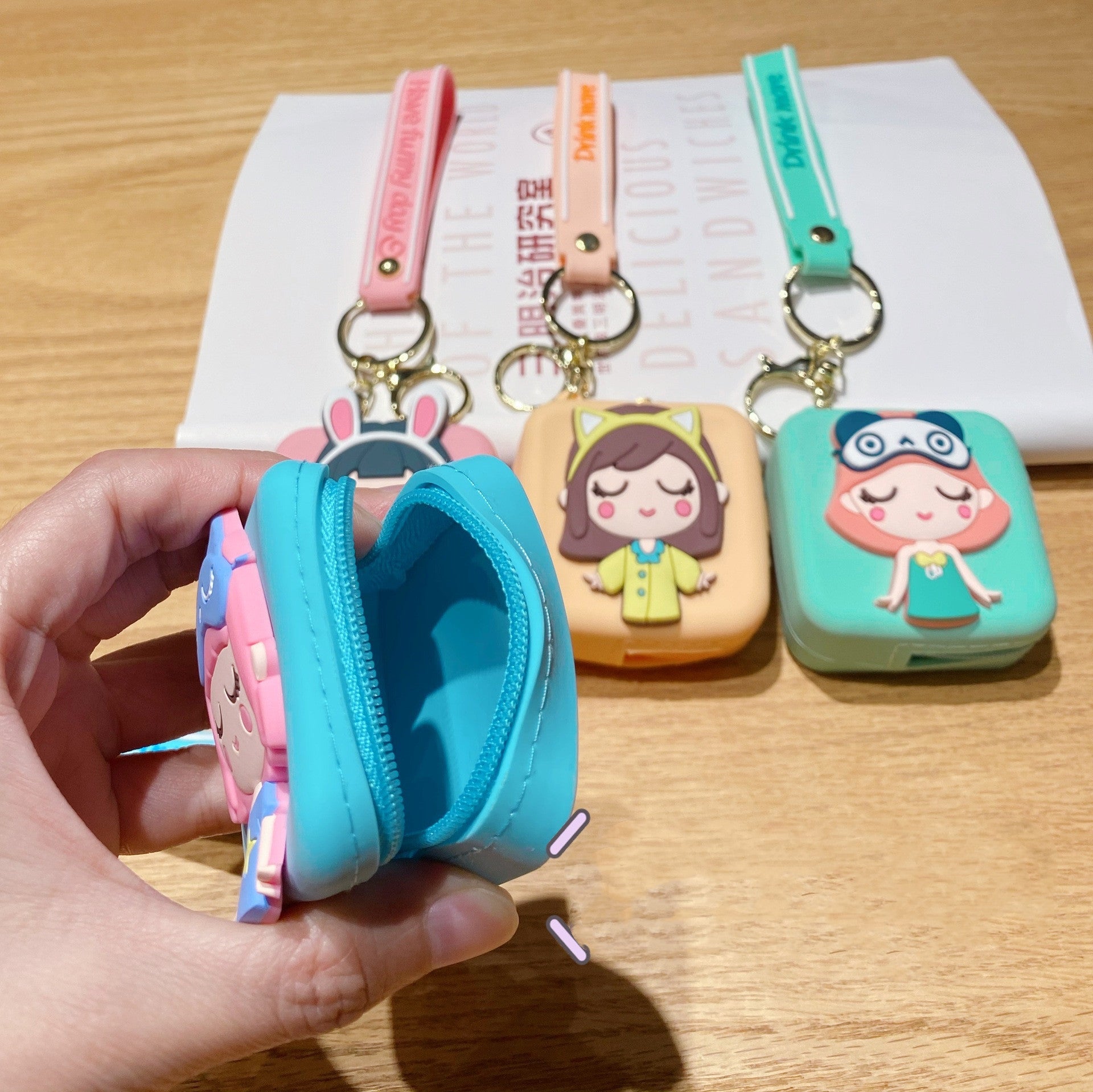Cute Girl Silicone Earphone Bag Children's Coin Purse