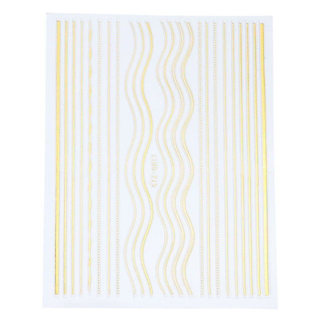 Evergreen Nail Line Stickers Geometric Pattern Nails