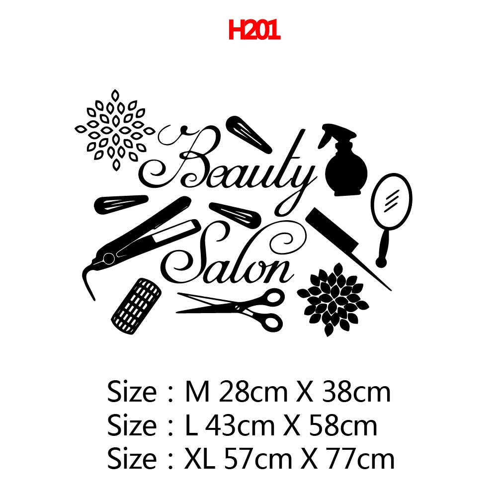 Beautification Decor Design Carved Black Pattern Barber Shop Window Stickers