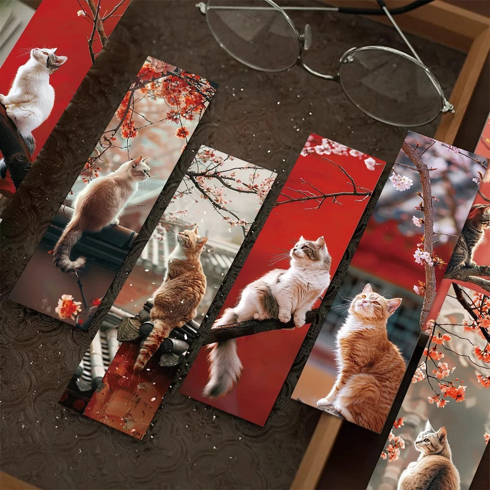 Bookmark National Style Retro Kitten Student Books Hand Account Paper Pagination Decoration