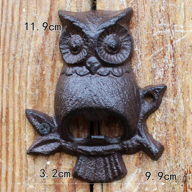 Retro Creative Cast Iron Beer Corkscrew Wall Mounted