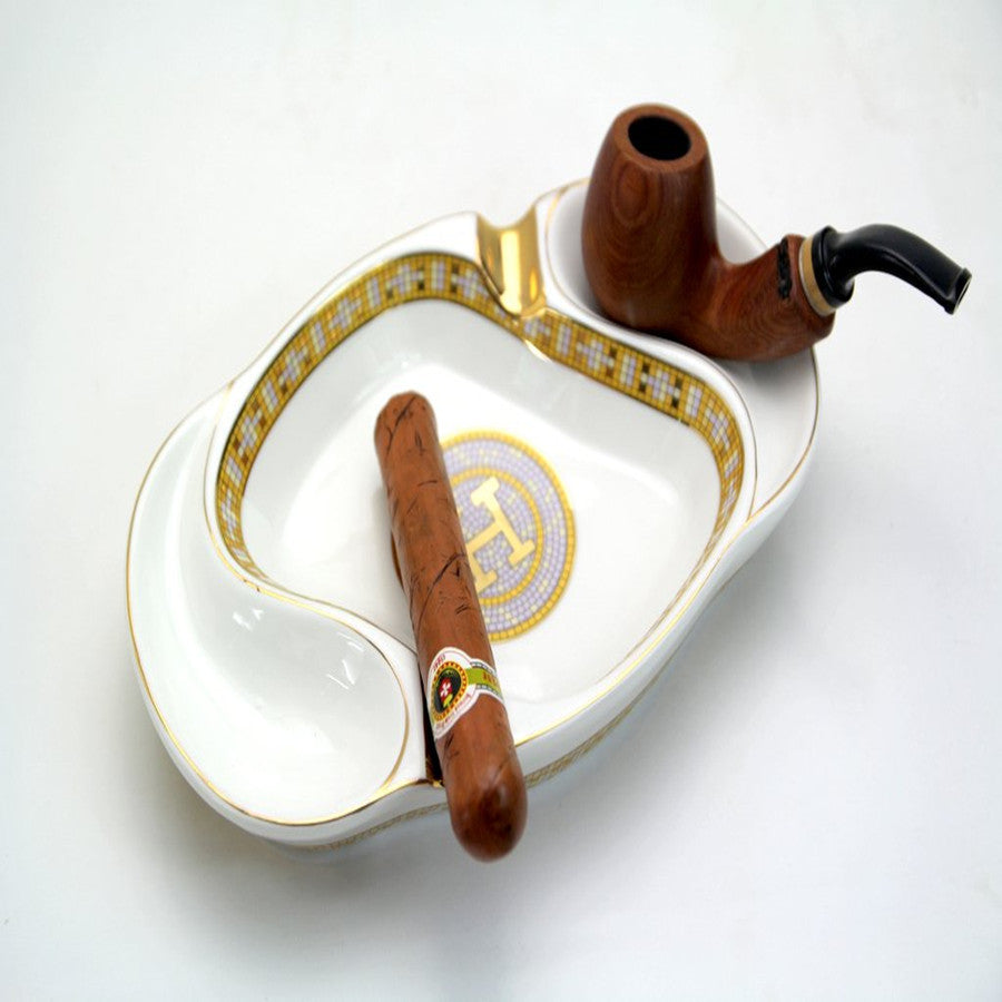Bone China H Pipe Ashtray