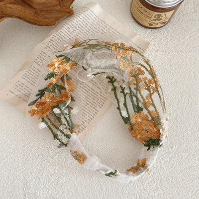 Women's Fashion Simple Embroidery Flower Headband