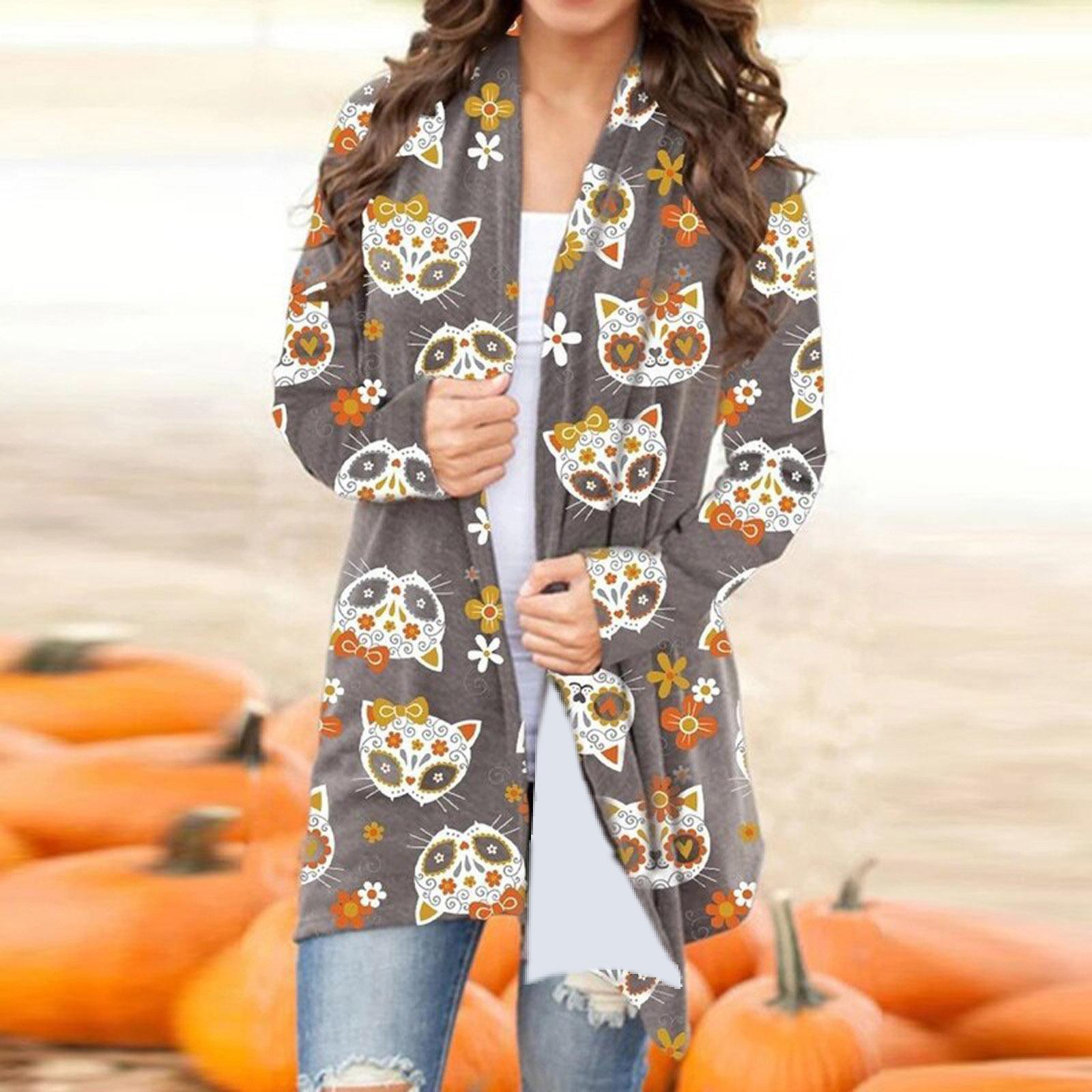Women's Casual All-Match Halloween Theme Coat