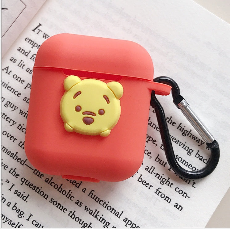 Compatible with Apple, AirPods Protective Jacket Cute Cartoon Silicone Anti-Falling Earphone Jacket Japanese Korean Women''s Key-Clasp Hanging Rope