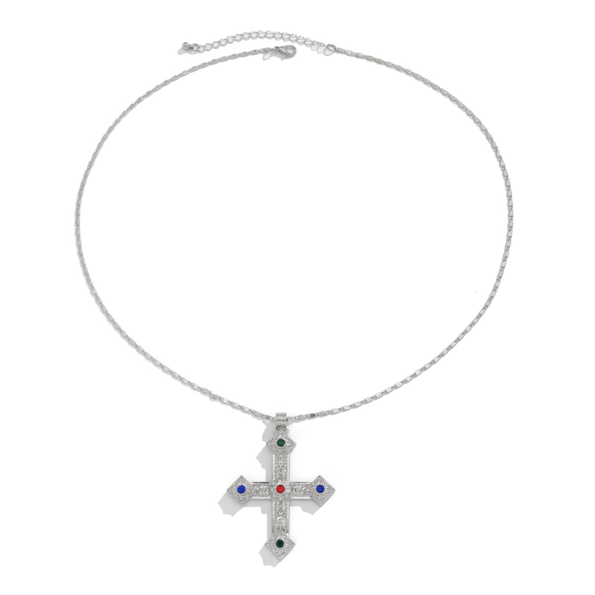 Hip Hop Niche Exaggerated Diamond Studded Cross Necklace