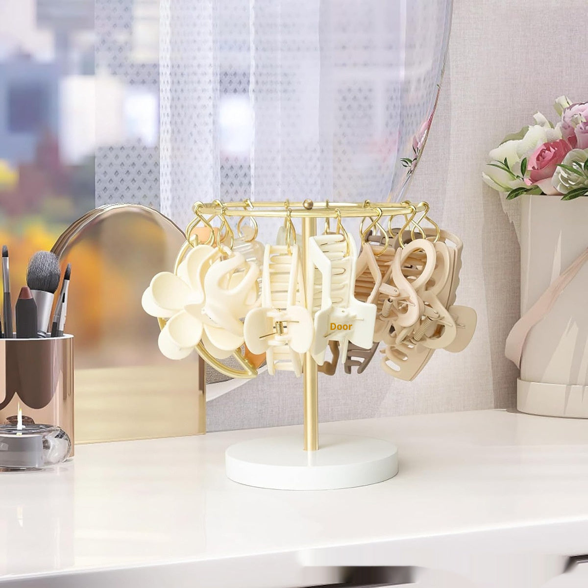 Metal Hair Clip Rack Storage Display Girls Barrettes Claw Room Storage Table Decoration
