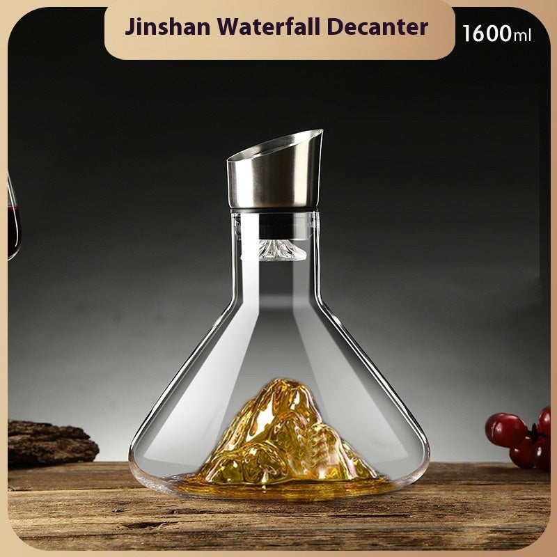 Hot-Selling Iceberg Waterfall Wine Decanter Creative Transparent Lead-Free Crystal Glass Wine Dispenser Barware Quick Decanters