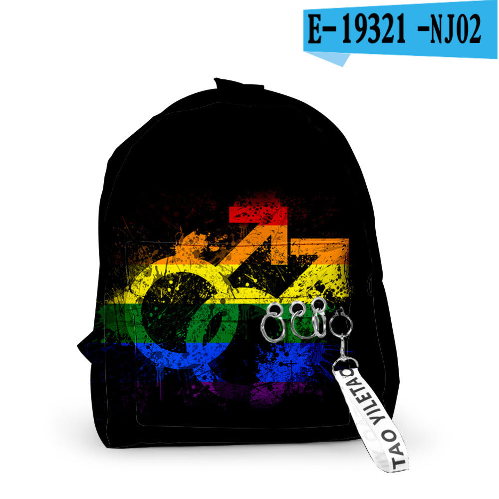 Men's And Women's Fashion Trend Student Daily 3D Digital Printing Backpack