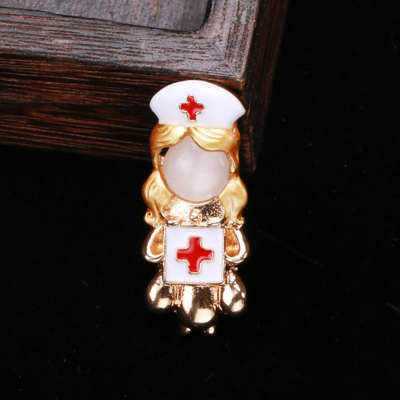 White Angel Brooch Creative Medical Staff Modeling Pin Fashion Accessories